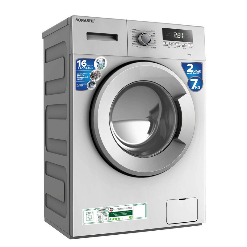SONASHI 7Kg Front Loading Full Automatic Washing Machine, Silver (SWM-7002FL)