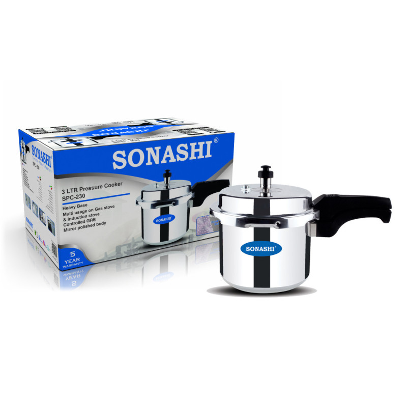 SONASHI 3 Litrs Pressure Cooker, Silver, SPC-230