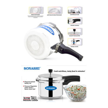 SONASHI 3 Litrs Pressure Cooker, Silver, SPC-230