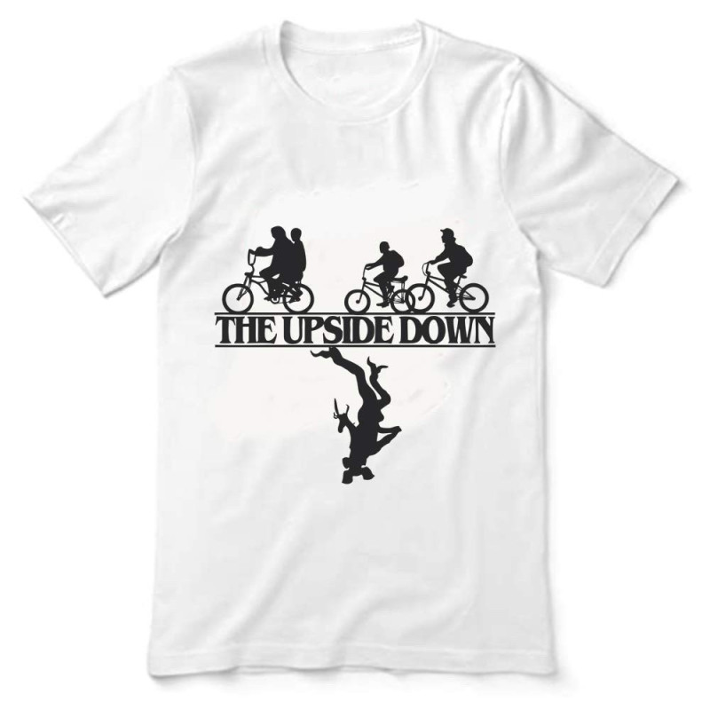MG Brand Unisex Dri-Fit/Cotton Round Neck Half Sleeve Stranger Things Fan Art T-shirt, White