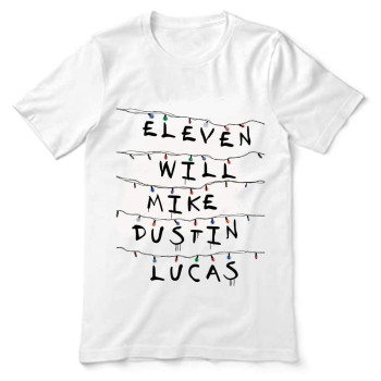 MG Brand Unisex Dri-Fit/Cotton Round Neck Stranger Things Fan Art Tshirt, White