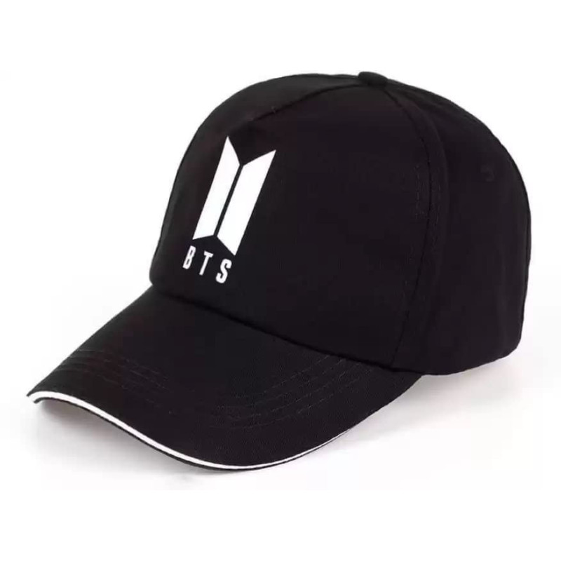 Generic SELF Design, Cotton Adjustable Black BTS Base Ball Cap for Boys & Girls. Black