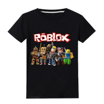 Huasi Roblox Kids Short Sleeve T-Shirt Boys Summer Tee Shirt Crew Neck Top Black