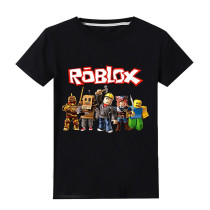 Eocici Kids Unisex Roblox Short Sleeve T-Shirt Top Black