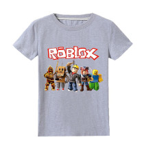 Eocici Kids Unisex Roblox Short Sleeve T-Shirt Top Grey