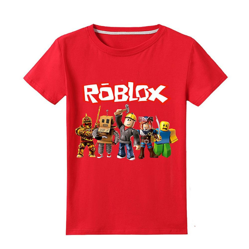 Eocici Kids Unisex Roblox Short Sleeve T-Shirt Top Red