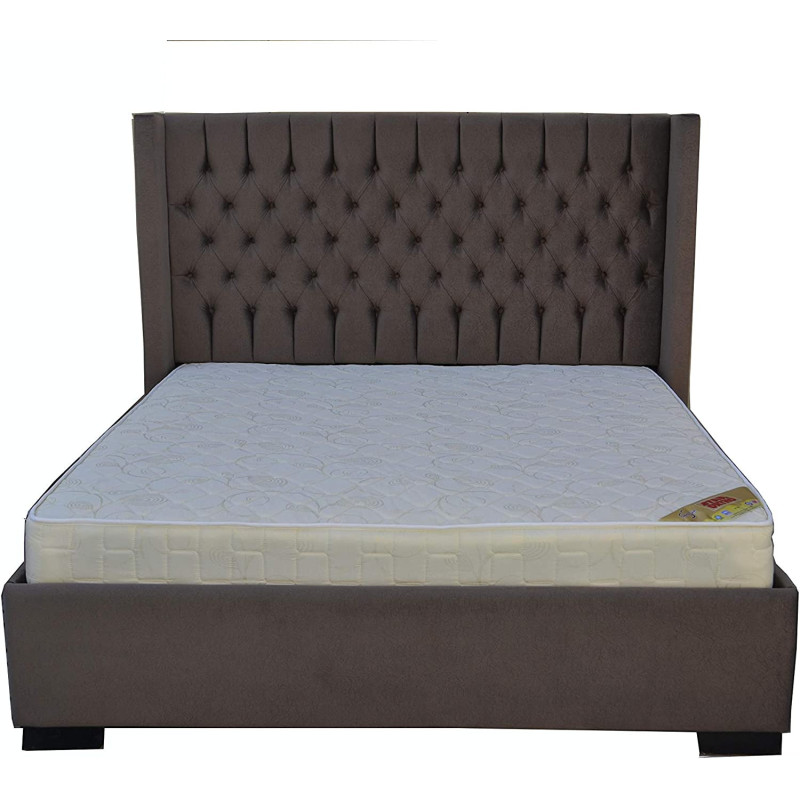 R2R Furniture Skyline Upholstered Wingback Bed Frame Queen Size