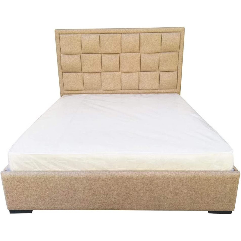 R2R Furniture Square Design Bed-Beige Colour