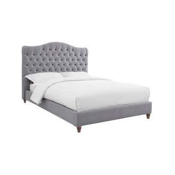 R2R Furniture Sweet Dreams Cole Twill Grey Fabric Bed Frame- Queen