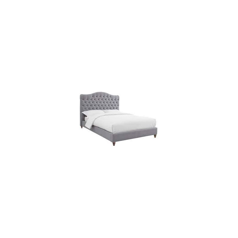 R2R Furniture Sweet Dreams Cole Twill Grey Fabric Bed Frame- Queen