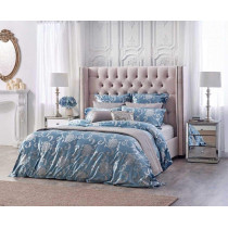 R2R Furniture Traditional Platinum Bed With Mattress In Velvet Light Pink - 160X200 