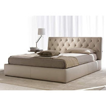 R2R Furniture Tribeca Bed Frame In Beige Color With Mattress : 160X200 