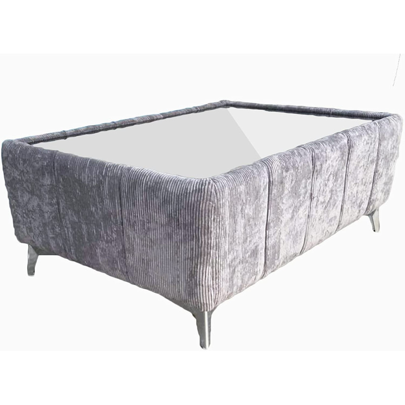 R2R Furniture Tryion Rectangular Centre Table With Grooved Velvet Exterior
