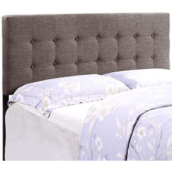 R2R Furniture Tufted Button Linen Fabric Headboard Queen