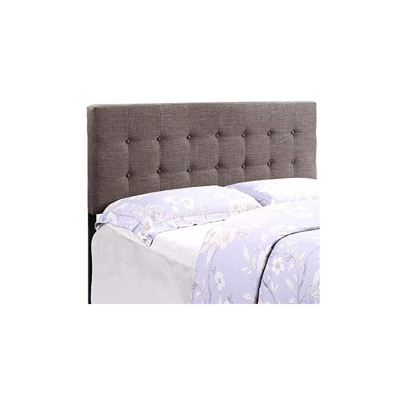 R2R Furniture Tufted Button Linen Fabric Headboard Queen
