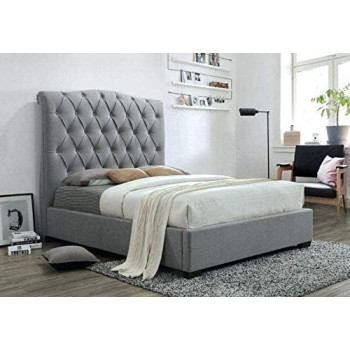 R2R Furniture Tufted Headboard Bed Super King Size With Mattress : 200X200
