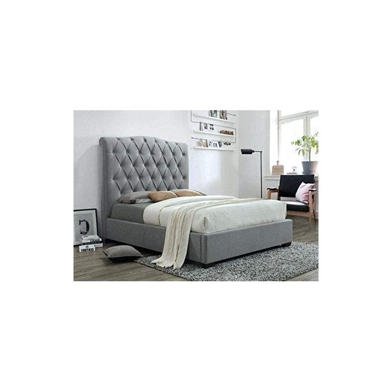 R2R Furniture Tufted Headboard Bed Super King Size With Mattress : 200X200