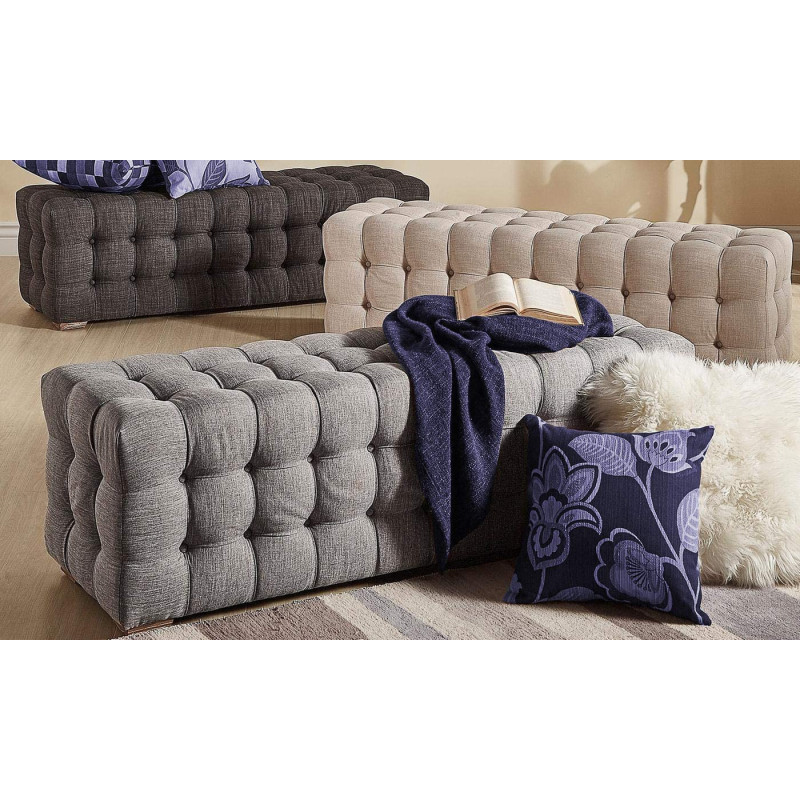 R2R Furniture Tufted Ottoman, Short Or Long Benches