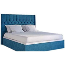 R2R Furniture Turquoise Velvet Tufted Design Bed In King Size 180 * 200Cm With Mattress
