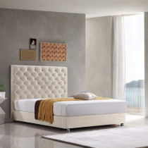 R2R Furniture Upholstered Bed With Luxury Design Bed Frame With Mattress : 180X200 