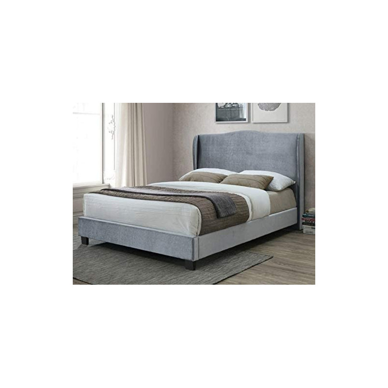 R2R Furniture Upholstered Velvet Bed Frame With Mattress Queen Size :