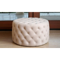 R2R Furniture Velvet Fabric Tufted Pouf Ottoman, 60Cm 