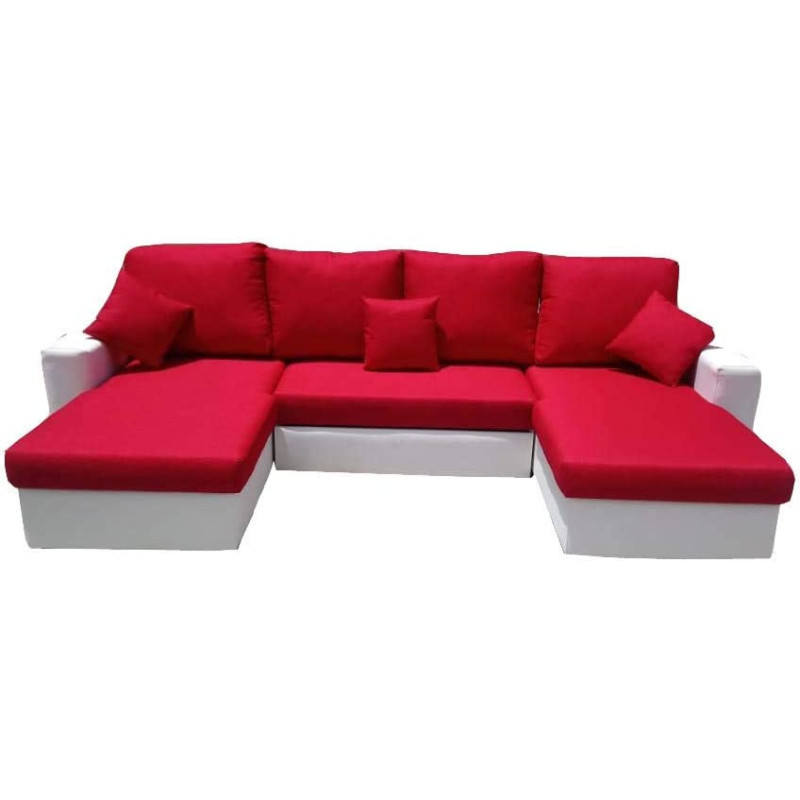 R2R Furniture White And Red Sofacumbed
