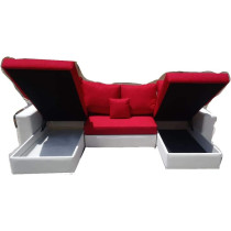R2R Furniture White And Red Sofacumbed
