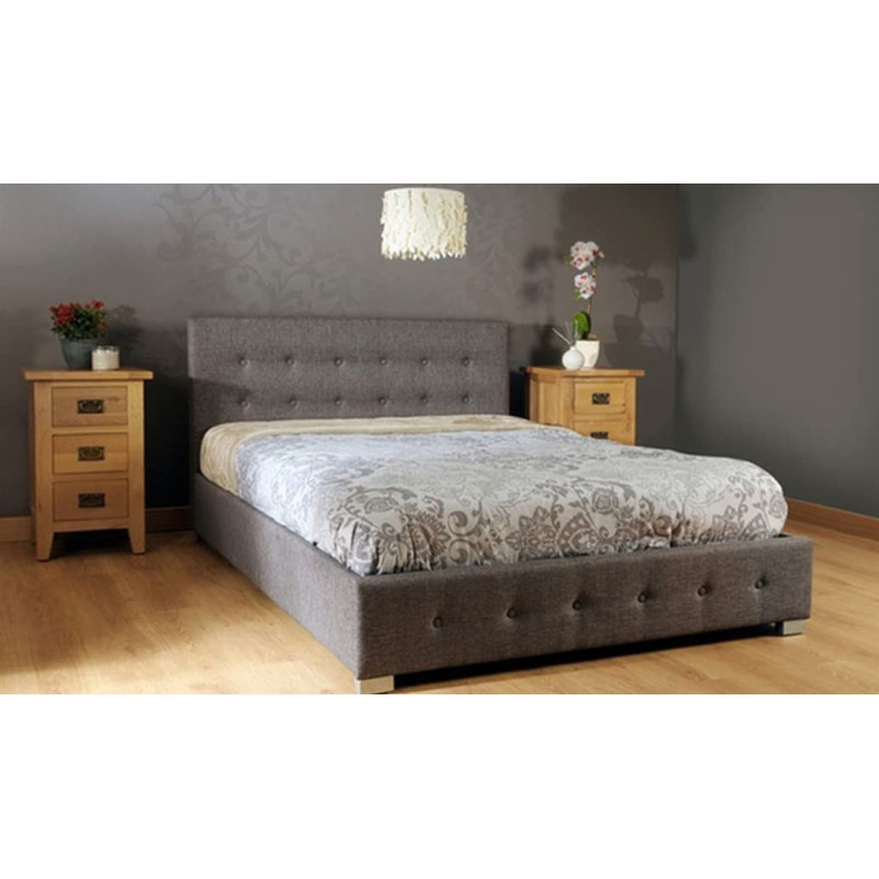 R2R Furniture Alia Bed With Storage And Mattress - King Size (180 CM x 200 CM)-Orange