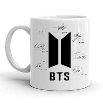 BTS K-pop Band Signed Printed Ceramic Coffee Mug