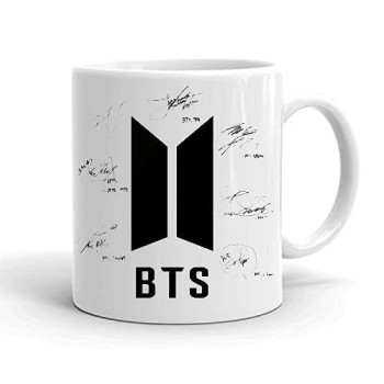 BTS K-pop Band Signed Printed Ceramic Coffee Mug