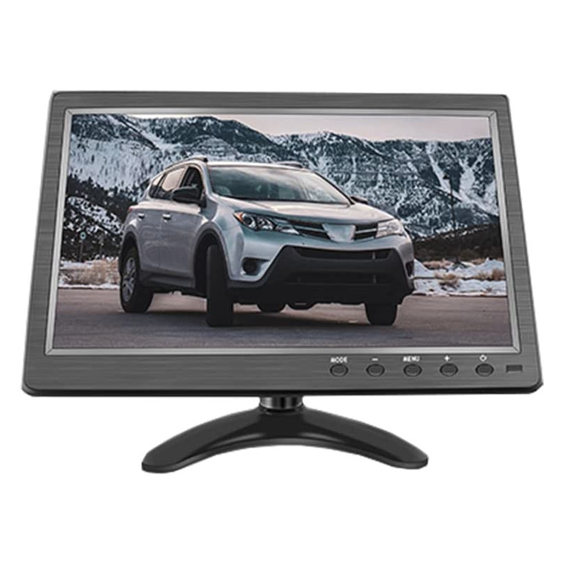 UK PLUS 10 Inch Monitor 1024X600 Display Hd Tft Lcd Screen Support Av Vga Bnc Hdmi Video Input For Cctv Dvd Pc Dvr With Speaker