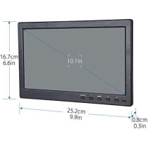 UK PLUS 10 Inch Monitor 1024X600 Display Hd Tft Lcd Screen Support Av Vga Bnc Hdmi Video Input For Cctv Dvd Pc Dvr With Speaker