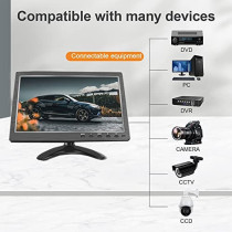 UK PLUS 10 Inch Monitor 1024X600 Display Hd Tft Lcd Screen Support Av Vga Bnc Hdmi Video Input For Cctv Dvd Pc Dvr With Speaker