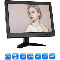 UK PLUS 10 Inch Monitor 1024X600 Display Hd Tft Lcd Screen Support Av Vga Bnc Hdmi Video Input For Cctv Dvd Pc Dvr With Speaker