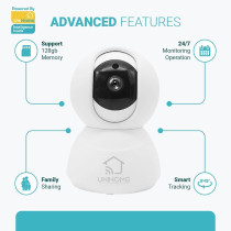 UK PLUS Security Camera For Baby Monitor, Pet Camera W/Motion Detection, 1080P, 2-Way Audio, Night Vision, Works With Alexa & Google Home