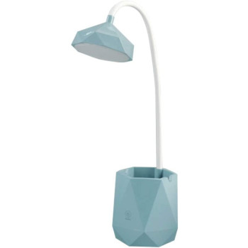 UK PLUS Led Lamp Polygonal Flexible Touch-Sensitive Pen Holder Reading (Blue)