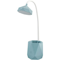UK PLUS Led Lamp Polygonal Flexible Touch-Sensitive Pen Holder Reading (Blue)