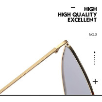 UK PLUS Women Sunglasses, Metal Cat Eye Sunglasses, Uv Protective Mirror Sunglasses, Metal Reflective Sunglasses For Women Ladies