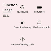 UK PLUS 330Ml Portable Mini Usb Rechargeable Electric Juicer Bottle Cup Fruit Blender Mixer Rabbit Shape Extractor (White)