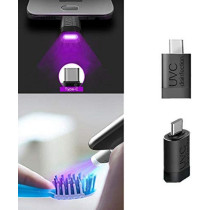UK PLUS Mini Instant Phone Sterilizer Travel Virus Disinfection Machine For Android Type-C Interface Home Office Portable Sterilization - Type-C (Black)