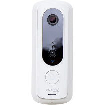 UK PLUS Smart Wireless Wifi Video Doorbell Ip53 Waterproof 1080P Full Hd Home Security Pir Doorbell Camera Real-Time Video, Two-Way Talk, Night Vision With Dual Storage Option (Without Batteries)