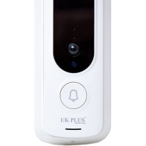 UK PLUS Smart Wireless Wifi Video Doorbell Ip53 Waterproof 1080P Full Hd Home Security Pir Doorbell Camera Real-Time Video, Two-Way Talk, Night Vision With Dual Storage Option (Without Batteries)