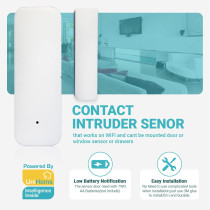 UniHoms Wifi Door, Window And Contact Sensor, Works With Amazon Alexa, Google Home Assistant And Siri
