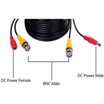 Video Power Cable For Cctv Security Camera Ahd With Bnc Connector - 10 M