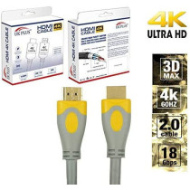 UK PLUS 4K 3M High Grade Hdmi Cable Compatible Uhd Smart Tv, Xbox, Ps4, Ps3, Laptops, Recorders, Projectors, Ip Pox And Set-Top-Box