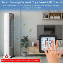 UK PLUS Smart Wifi IR Air Conditioner Controller Thermostat With Lcd Display App Control Temperature Humidity Sensor Compatible With Alexa Google Home For Mini Split Portable