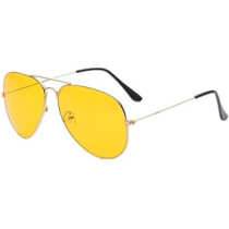 Aviator Anti Glare, Hd Polarized Lens, Alleviate Eye Fatigue, Night Vision Glasses (Yellow)