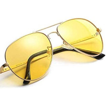 Aviator Anti Glare, Hd Polarized Lens, Alleviate Eye Fatigue, Night Vision Glasses (Yellow)