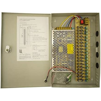 UK PLUS 18 Channel Port 12V Ac 15 Amp With Ptc Fuse Distributed Power Supply Box For Cctv Dvr Security System And Camera Or Cameras